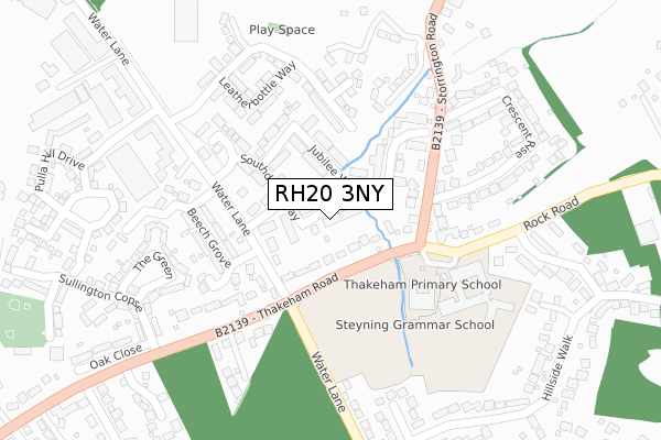 RH20 3NY map - large scale - OS Open Zoomstack (Ordnance Survey)