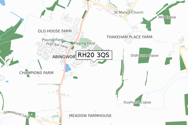 RH20 3QS map - small scale - OS Open Zoomstack (Ordnance Survey) RH20 3QS map - small scale - OS Open Zoomstack (Ordnance Survey)
