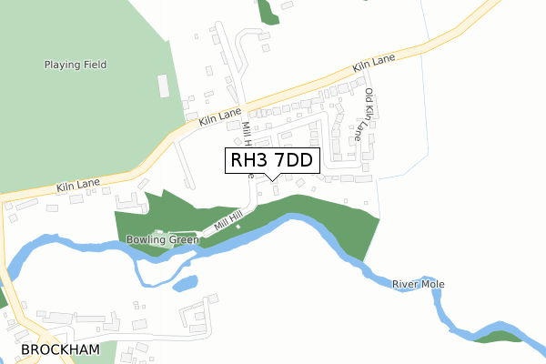 RH3 7DD map - large scale - OS Open Zoomstack (Ordnance Survey)