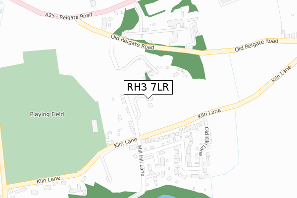 RH3 7LR map - large scale - OS Open Zoomstack (Ordnance Survey)