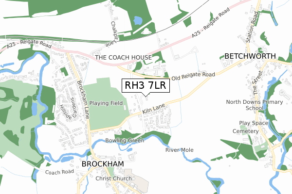 RH3 7LR map - small scale - OS Open Zoomstack (Ordnance Survey)