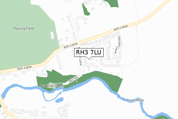 RH3 7LU map - large scale - OS Open Zoomstack (Ordnance Survey)