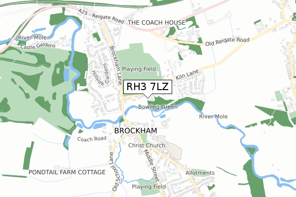 RH3 7LZ map - small scale - OS Open Zoomstack (Ordnance Survey)