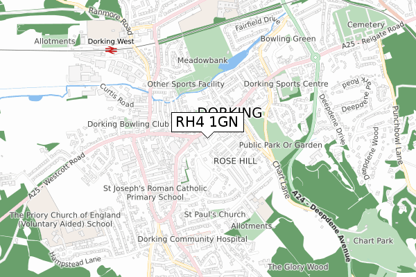 RH4 1GN map - small scale - OS Open Zoomstack (Ordnance Survey)