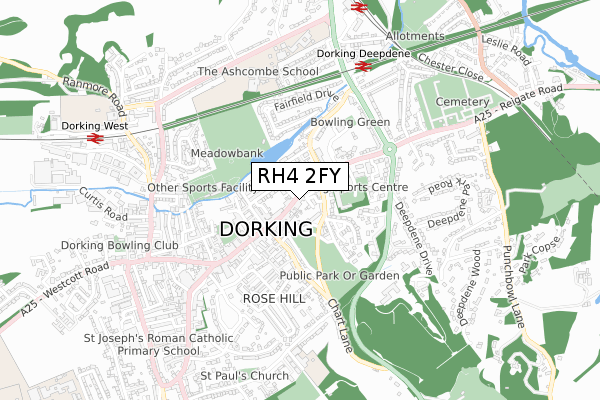 RH4 2FY map - small scale - OS Open Zoomstack (Ordnance Survey)