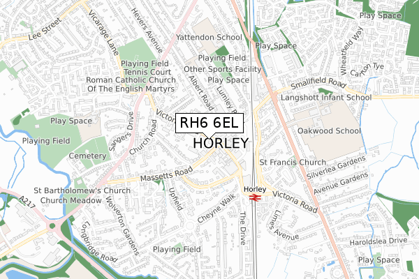 RH6 6EL map - small scale - OS Open Zoomstack (Ordnance Survey) RH6 6EL map - small scale - OS Open Zoomstack (Ordnance Survey)