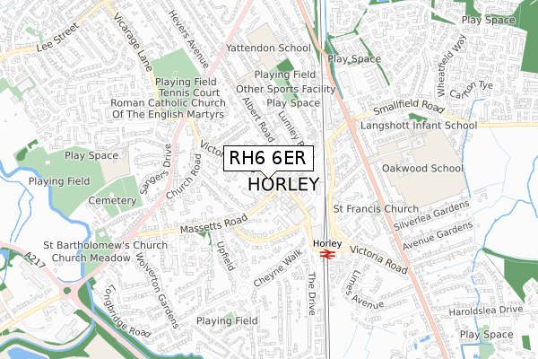 RH6 6ER map - small scale - OS Open Zoomstack (Ordnance Survey) RH6 6ER map - small scale - OS Open Zoomstack (Ordnance Survey)