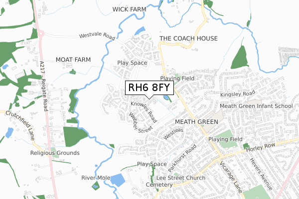 RH6 8FY map - small scale - OS Open Zoomstack (Ordnance Survey) RH6 8FY map - small scale - OS Open Zoomstack (Ordnance Survey)
