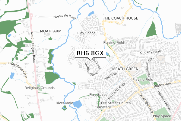 RH6 8GX map - small scale - OS Open Zoomstack (Ordnance Survey) RH6 8GX map - small scale - OS Open Zoomstack (Ordnance Survey)