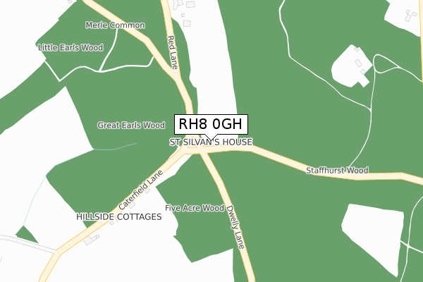 RH8 0GH map - large scale - OS Open Zoomstack (Ordnance Survey)