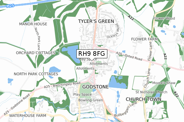RH9 8FG map - small scale - OS Open Zoomstack (Ordnance Survey) RH9 8FG map - small scale - OS Open Zoomstack (Ordnance Survey)