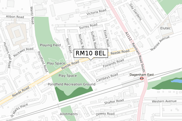 RM10 8EL map - large scale - OS Open Zoomstack (Ordnance Survey) RM10 8EL map - large scale - OS Open Zoomstack (Ordnance Survey)