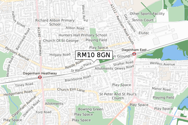 RM10 8GN map - small scale - OS Open Zoomstack (Ordnance Survey) RM10 8GN map - small scale - OS Open Zoomstack (Ordnance Survey)