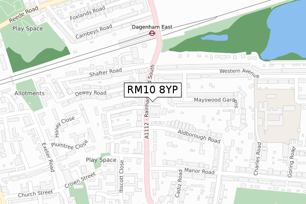 RM10 8YP map - large scale - OS Open Zoomstack (Ordnance Survey) RM10 8YP map - large scale - OS Open Zoomstack (Ordnance Survey)