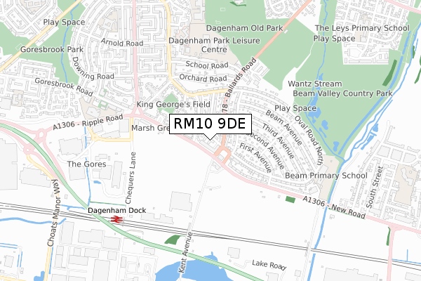 RM10 9DE map - small scale - OS Open Zoomstack (Ordnance Survey) RM10 9DE map - small scale - OS Open Zoomstack (Ordnance Survey)
