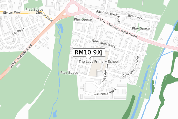 RM10 9XJ map - large scale - OS Open Zoomstack (Ordnance Survey) RM10 9XJ map - large scale - OS Open Zoomstack (Ordnance Survey)