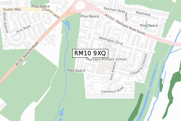 RM10 9XQ map - large scale - OS Open Zoomstack (Ordnance Survey) RM10 9XQ map - large scale - OS Open Zoomstack (Ordnance Survey)
