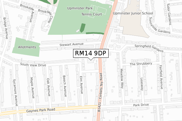 RM14 9DP map - large scale - OS Open Zoomstack (Ordnance Survey) RM14 9DP map - large scale - OS Open Zoomstack (Ordnance Survey)