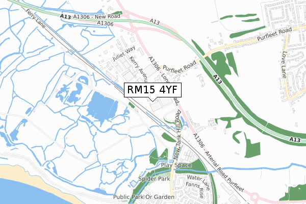 RM15 4YF map - small scale - OS Open Zoomstack (Ordnance Survey) RM15 4YF map - small scale - OS Open Zoomstack (Ordnance Survey)