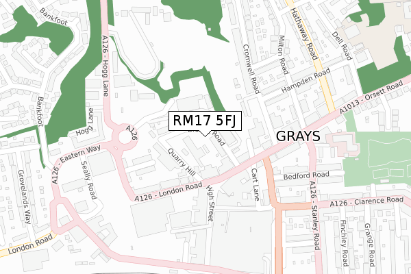 RM17 5FJ map - large scale - OS Open Zoomstack (Ordnance Survey) RM17 5FJ map - large scale - OS Open Zoomstack (Ordnance Survey)