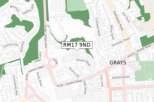 RM17 9ND map - large scale - OS Open Zoomstack (Ordnance Survey) RM17 9ND map - large scale - OS Open Zoomstack (Ordnance Survey)