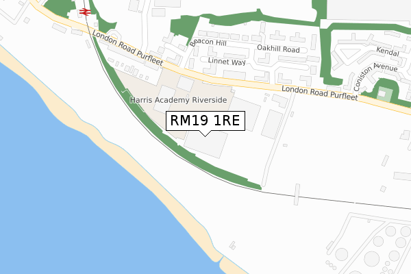 RM19 1RE map - large scale - OS Open Zoomstack (Ordnance Survey)