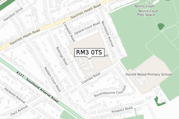 RM3 0TS map - large scale - OS Open Zoomstack (Ordnance Survey) RM3 0TS map - large scale - OS Open Zoomstack (Ordnance Survey)