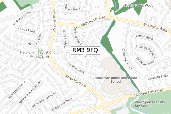 RM3 9FQ map - large scale - OS Open Zoomstack (Ordnance Survey) RM3 9FQ map - large scale - OS Open Zoomstack (Ordnance Survey)
