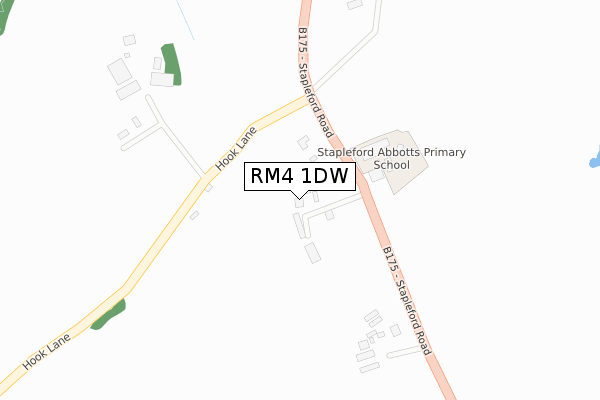 RM4 1DW map - large scale - OS Open Zoomstack (Ordnance Survey)