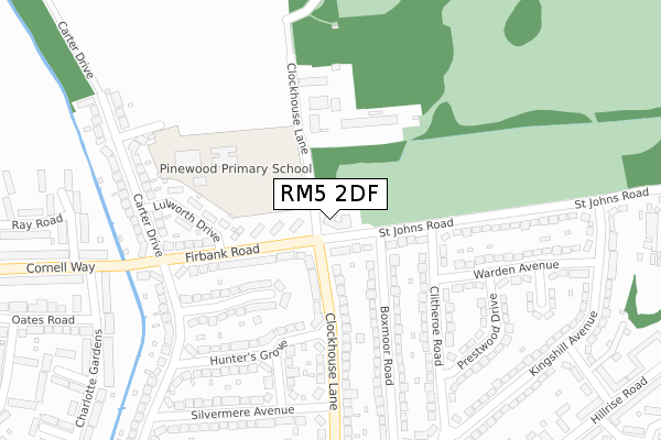 RM5 2DF map - large scale - OS Open Zoomstack (Ordnance Survey)