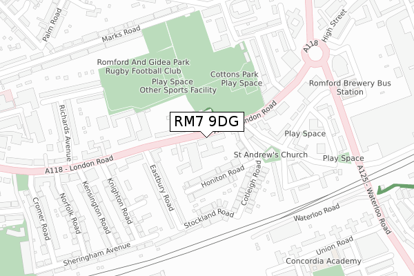 RM7 9DG map - large scale - OS Open Zoomstack (Ordnance Survey) RM7 9DG map - large scale - OS Open Zoomstack (Ordnance Survey)