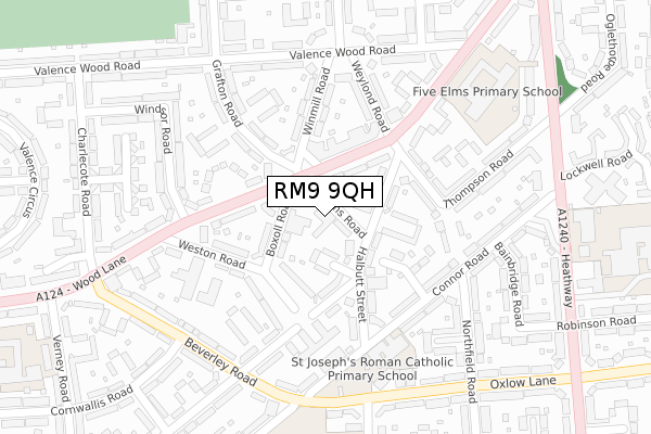 RM9 9QH map - large scale - OS Open Zoomstack (Ordnance Survey) RM9 9QH map - large scale - OS Open Zoomstack (Ordnance Survey)