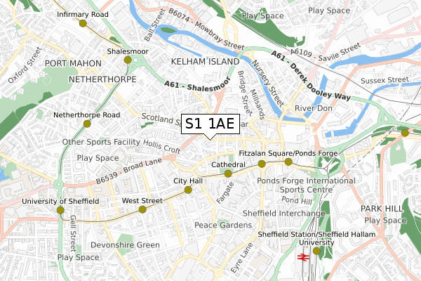 S1 1AE map - small scale - OS Open Zoomstack (Ordnance Survey) S1 1AE map - small scale - OS Open Zoomstack (Ordnance Survey)