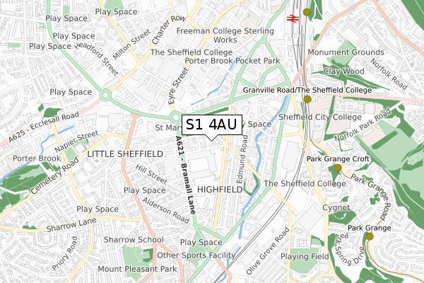 S1 4AU map - small scale - OS Open Zoomstack (Ordnance Survey) S1 4AU map - small scale - OS Open Zoomstack (Ordnance Survey)