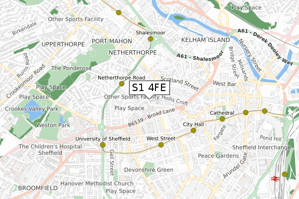 S1 4FE map - small scale - OS Open Zoomstack (Ordnance Survey) S1 4FE map - small scale - OS Open Zoomstack (Ordnance Survey)