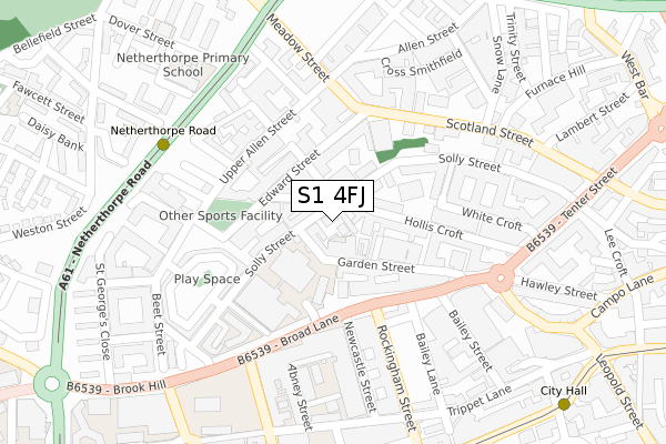 S1 4FJ map - large scale - OS Open Zoomstack (Ordnance Survey) S1 4FJ map - large scale - OS Open Zoomstack (Ordnance Survey)
