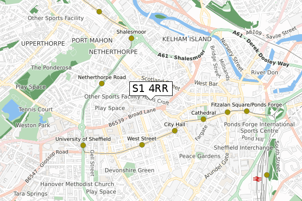 S1 4RR map - small scale - OS Open Zoomstack (Ordnance Survey) S1 4RR map - small scale - OS Open Zoomstack (Ordnance Survey)