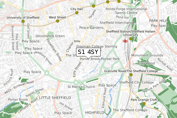 S1 4SY map - small scale - OS Open Zoomstack (Ordnance Survey) S1 4SY map - small scale - OS Open Zoomstack (Ordnance Survey)