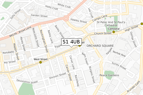 S1 4UB map - large scale - OS Open Zoomstack (Ordnance Survey) S1 4UB map - large scale - OS Open Zoomstack (Ordnance Survey)