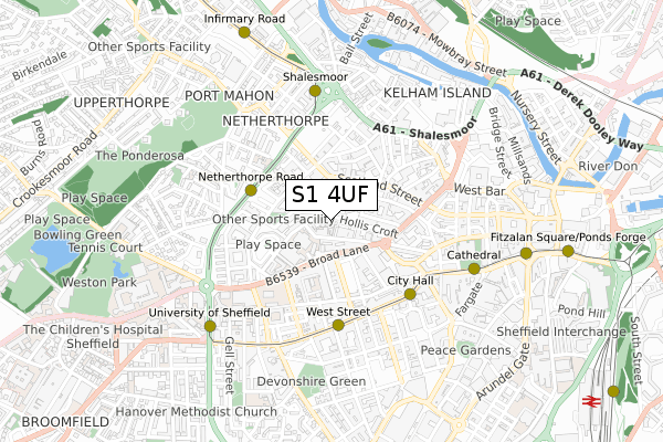 S1 4UF map - small scale - OS Open Zoomstack (Ordnance Survey) S1 4UF map - small scale - OS Open Zoomstack (Ordnance Survey)