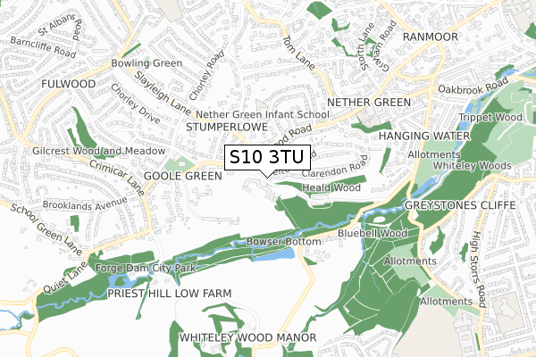 S10 3TU map - small scale - OS Open Zoomstack (Ordnance Survey) S10 3TU map - small scale - OS Open Zoomstack (Ordnance Survey)