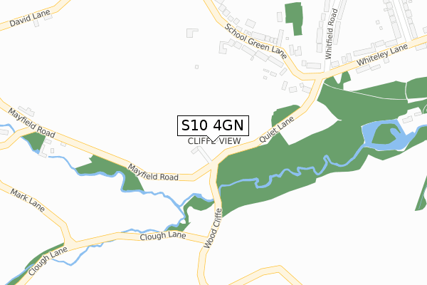 S10 4GN map - large scale - OS Open Zoomstack (Ordnance Survey)