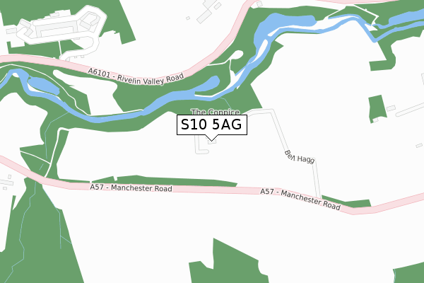 S10 5AG map - large scale - OS Open Zoomstack (Ordnance Survey)