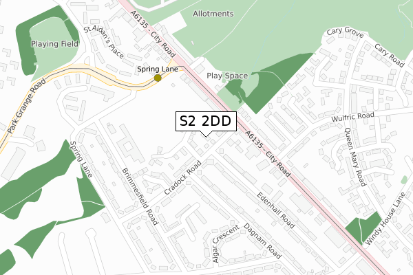 S2 2DD map - large scale - OS Open Zoomstack (Ordnance Survey)