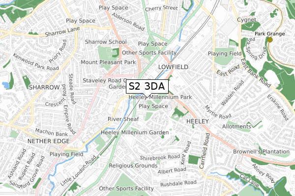 S2 3DA map - small scale - OS Open Zoomstack (Ordnance Survey)