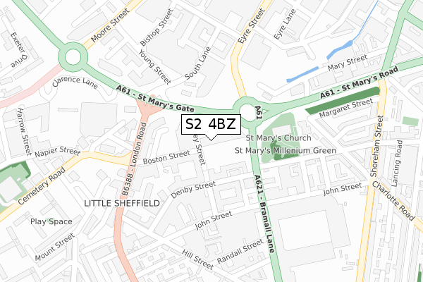 S2 4BZ map - large scale - OS Open Zoomstack (Ordnance Survey) S2 4BZ map - large scale - OS Open Zoomstack (Ordnance Survey)