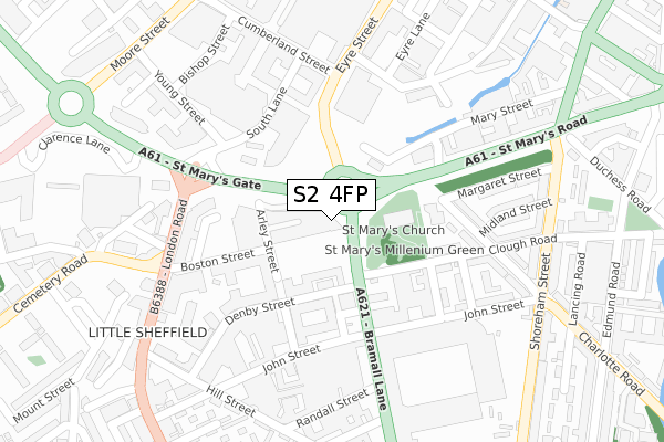 S2 4FP map - large scale - OS Open Zoomstack (Ordnance Survey)