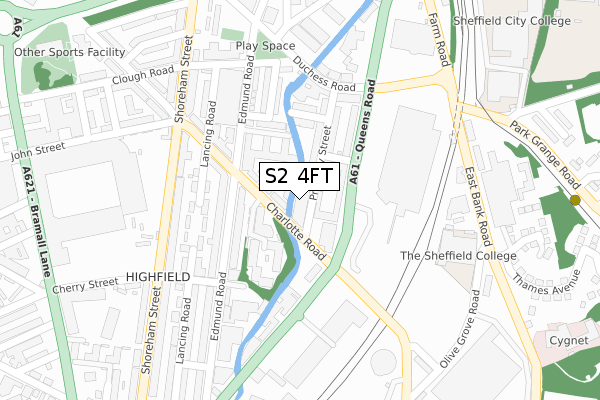 S2 4FT map - large scale - OS Open Zoomstack (Ordnance Survey)