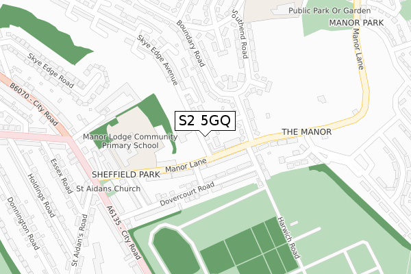 S2 5GQ map - large scale - OS Open Zoomstack (Ordnance Survey)