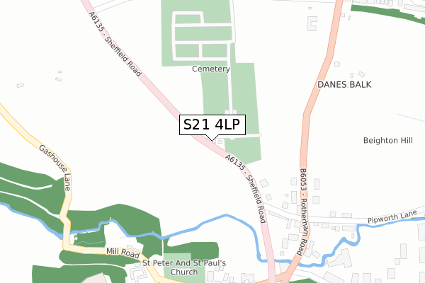 S21 4LP map - large scale - OS Open Zoomstack (Ordnance Survey) S21 4LP map - large scale - OS Open Zoomstack (Ordnance Survey)
